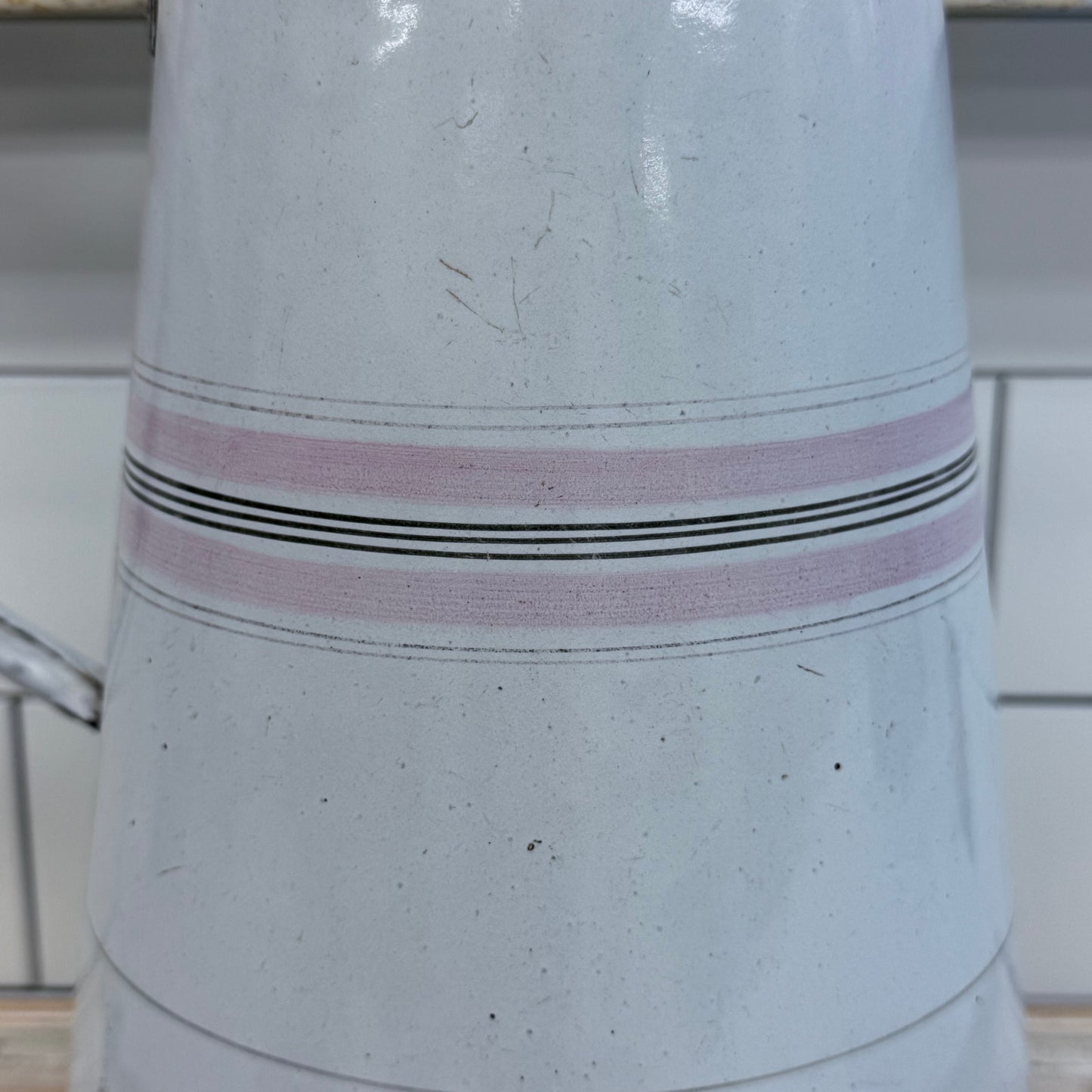 Striped Enamelware Pitcher