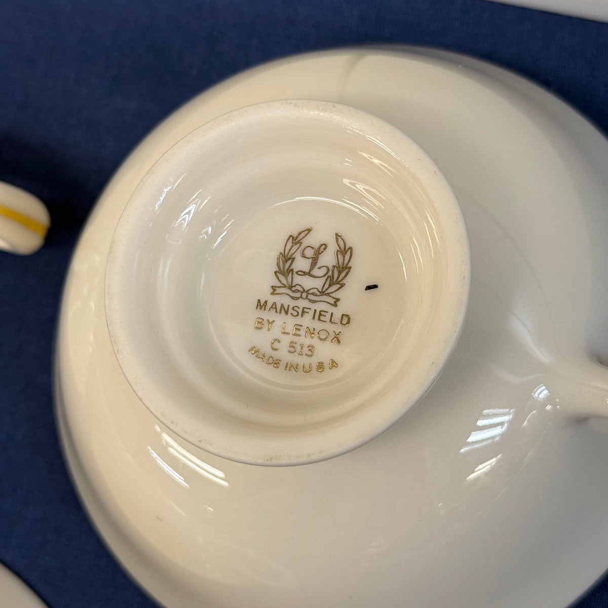 Lenox Mansfield Teacups & Saucers Set of 3 circa 1950