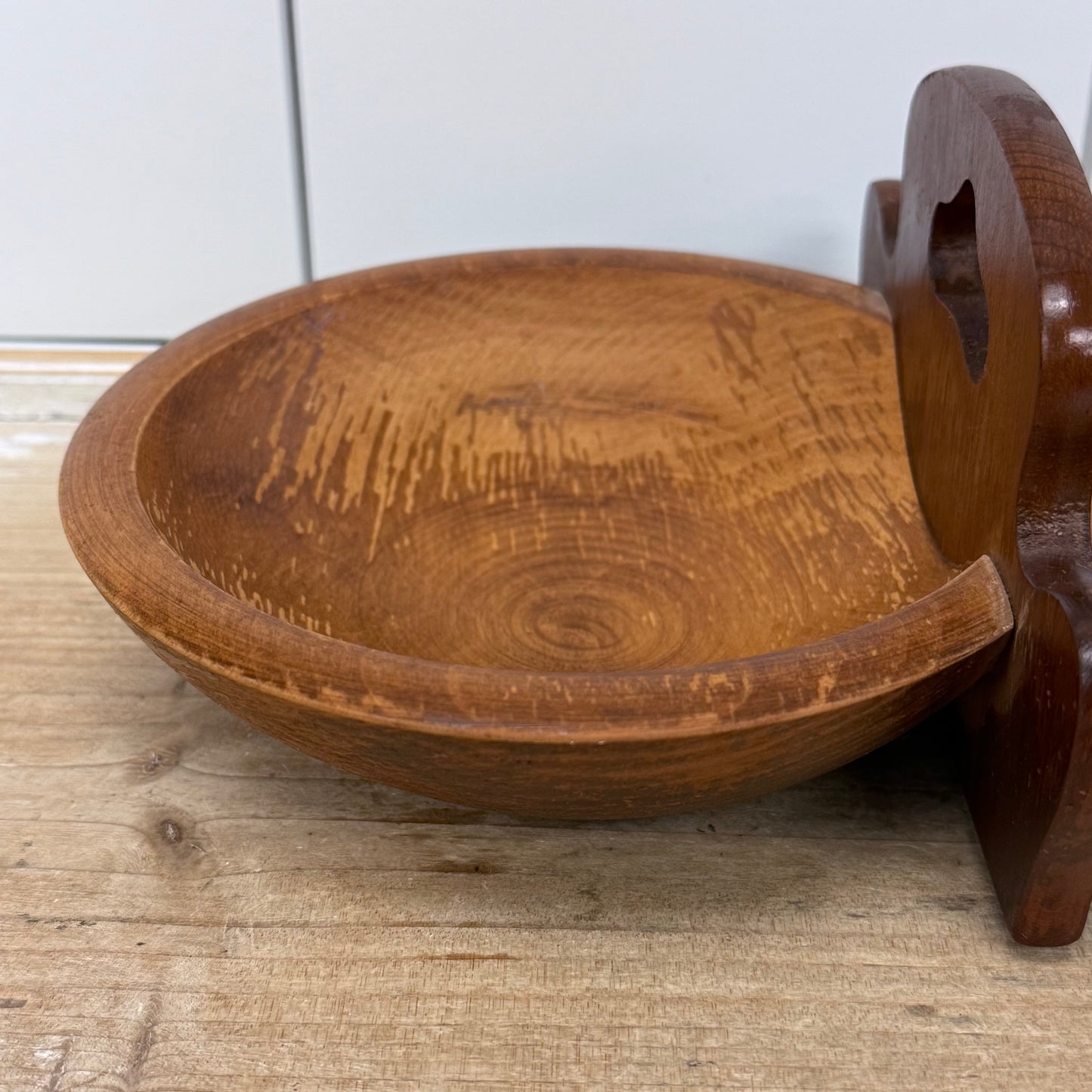 Woodcraftery Handled Double Wooden Serving Bowl Server