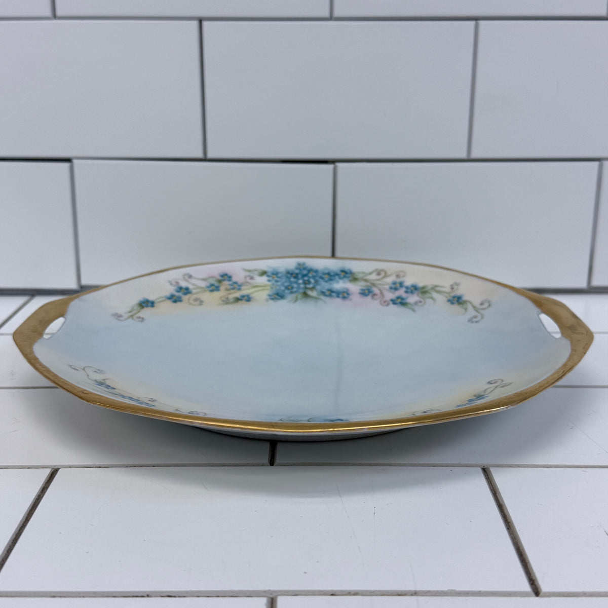 Reinhold Schlegelmilch Cake Plate Hand Painted Dish 1928