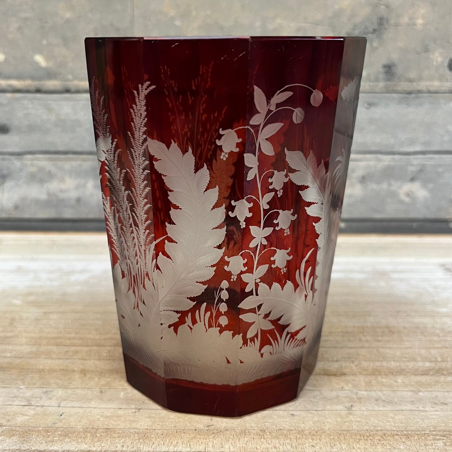 Cut to Clear Botanical Ruby Glass