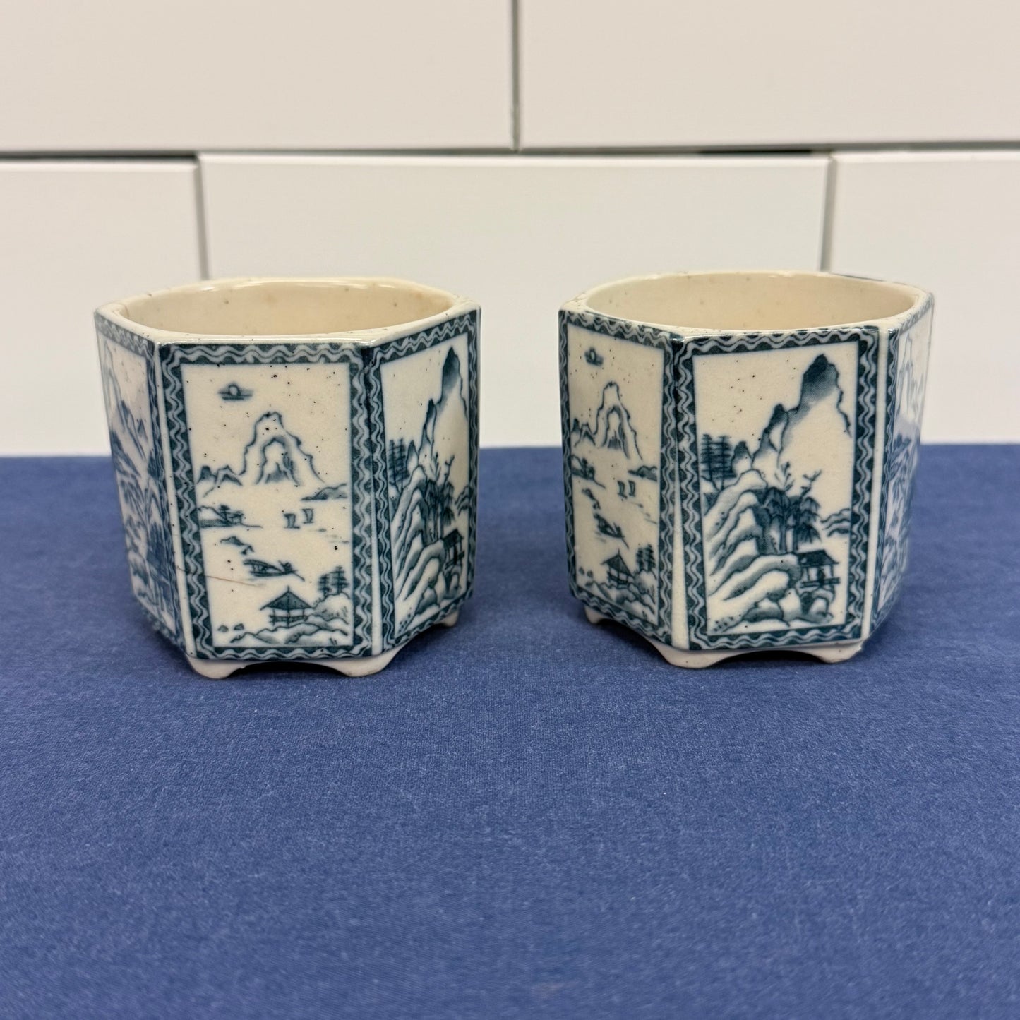 Blue White Landscape Porcelain Tea Set
