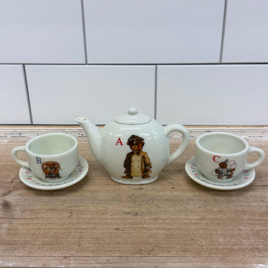 Midwest Cannon Falls Alphabet Bear Child Porcelain Tea Set