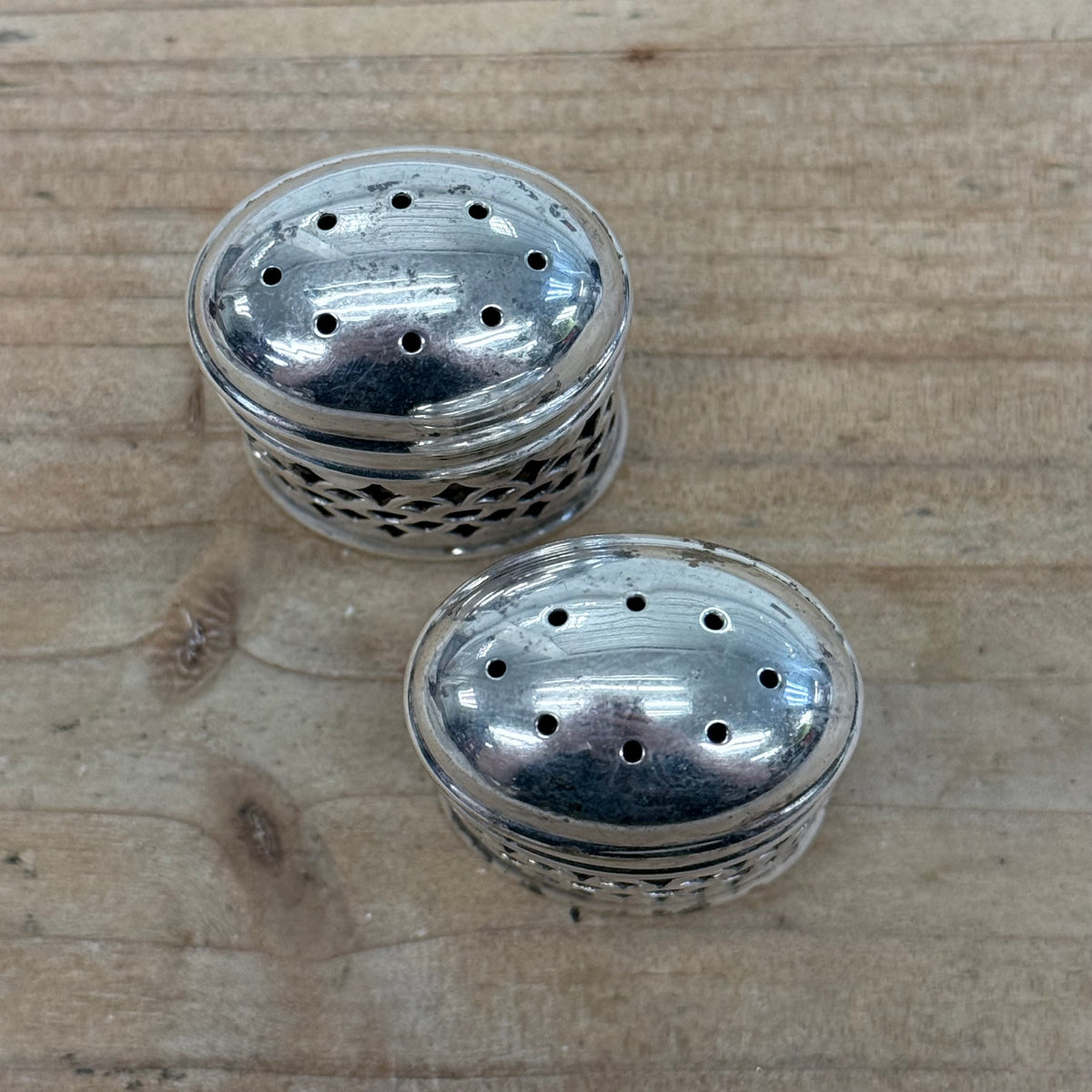 LWL Co EPNS Cobalt Glass Salt Pepper Shakers Set