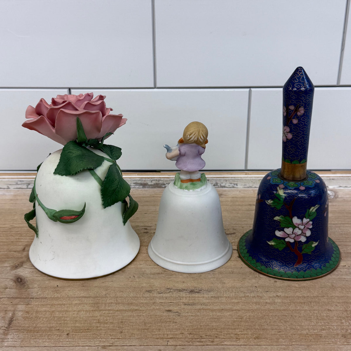 Collectible Bells Brass Porcelain Glass Selection