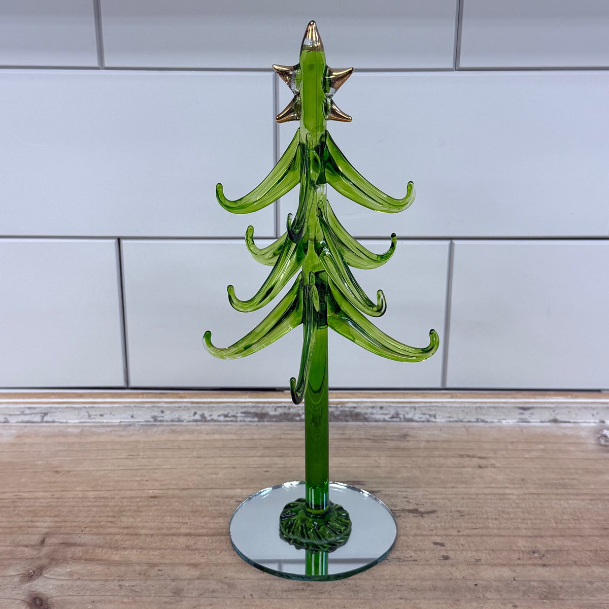LS Arts Glass Christmas Tree Wine Charm Holder