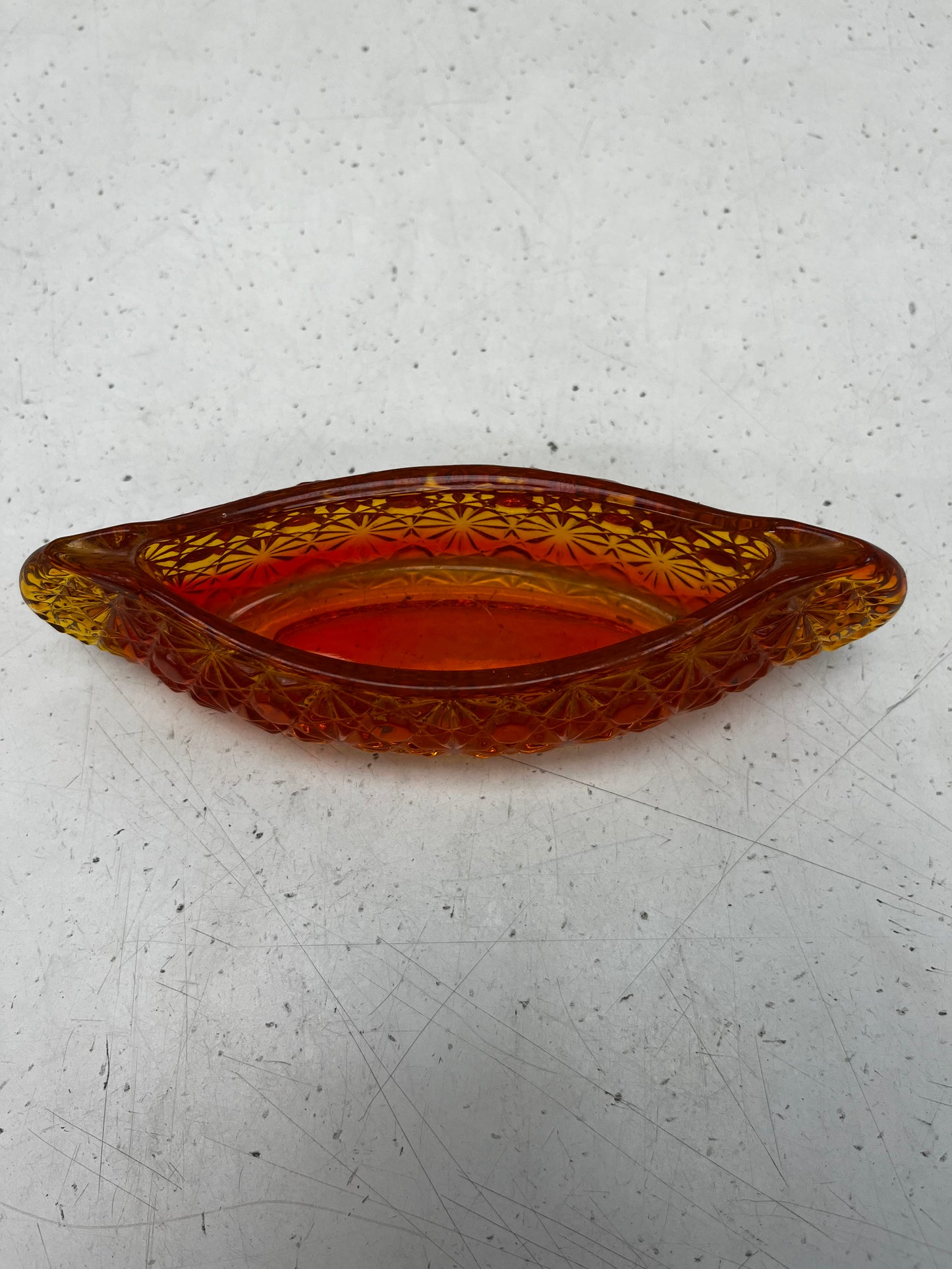 Fenton Amber Glass Canoe, 1960s