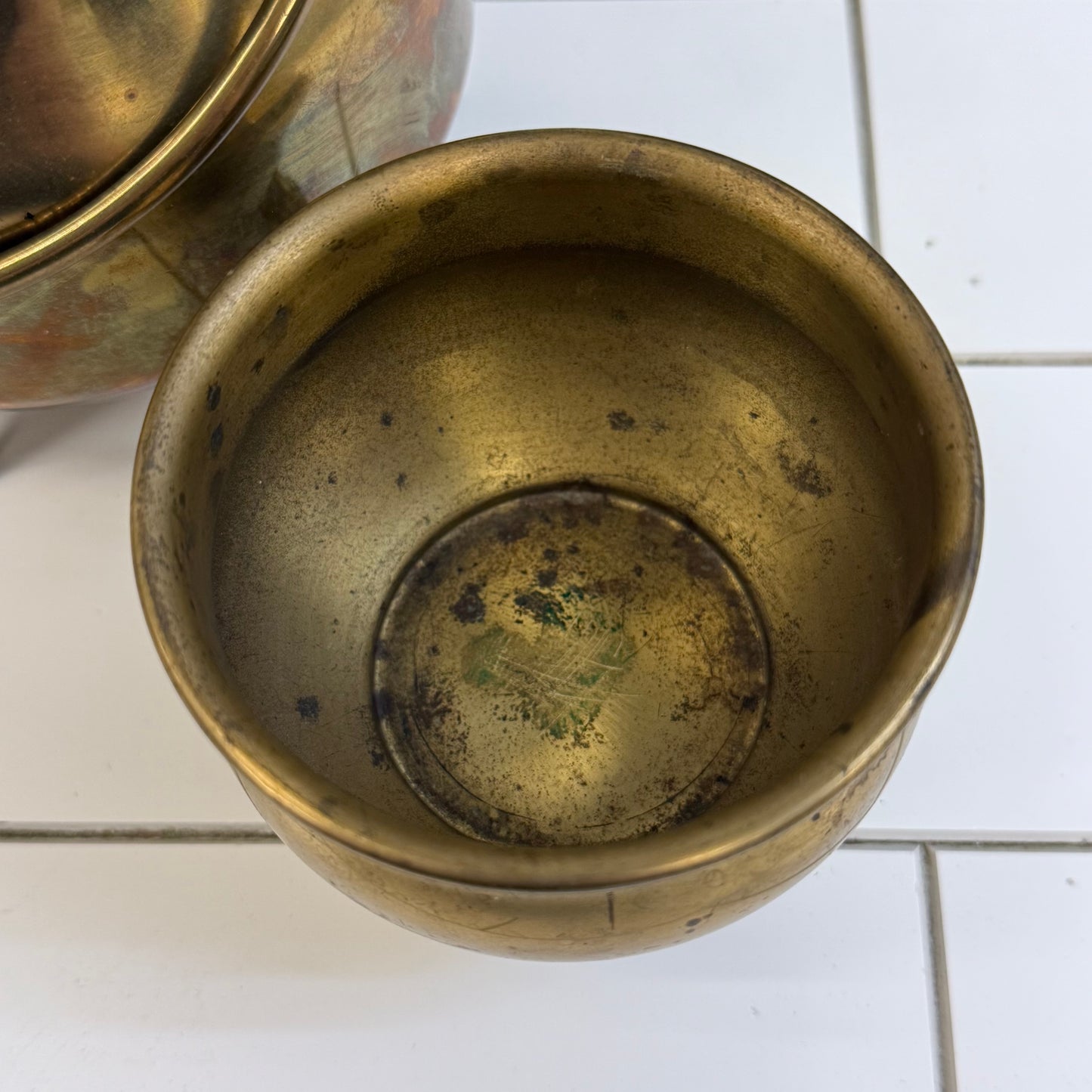 Vintage Brass Tray Smudge Pot & Claw Foot Bowl Lot of 3