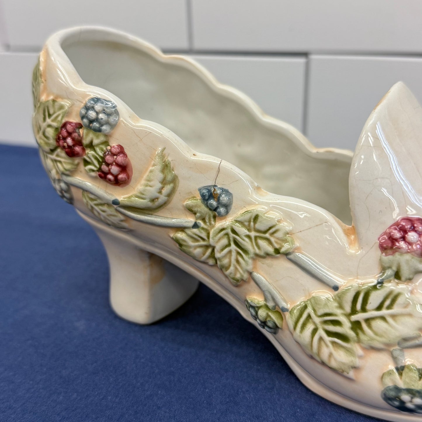 W.C.L. China High Heeled Shoe Planters, Ceramic Set of 2