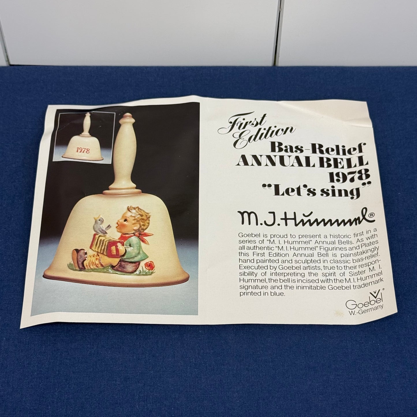 Goebel Hummel First Edition Annual Bell HUM 700 Box 1978