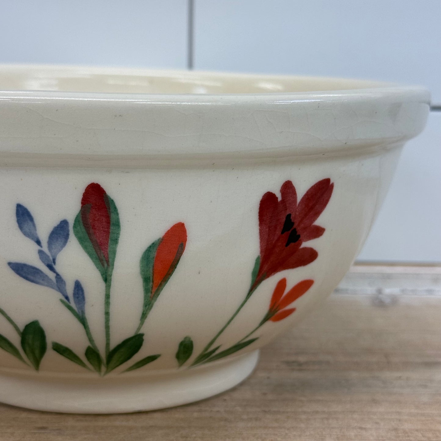 Emerson Creek Pottery Painted Floral Mixing Bowl Ceramic 2012