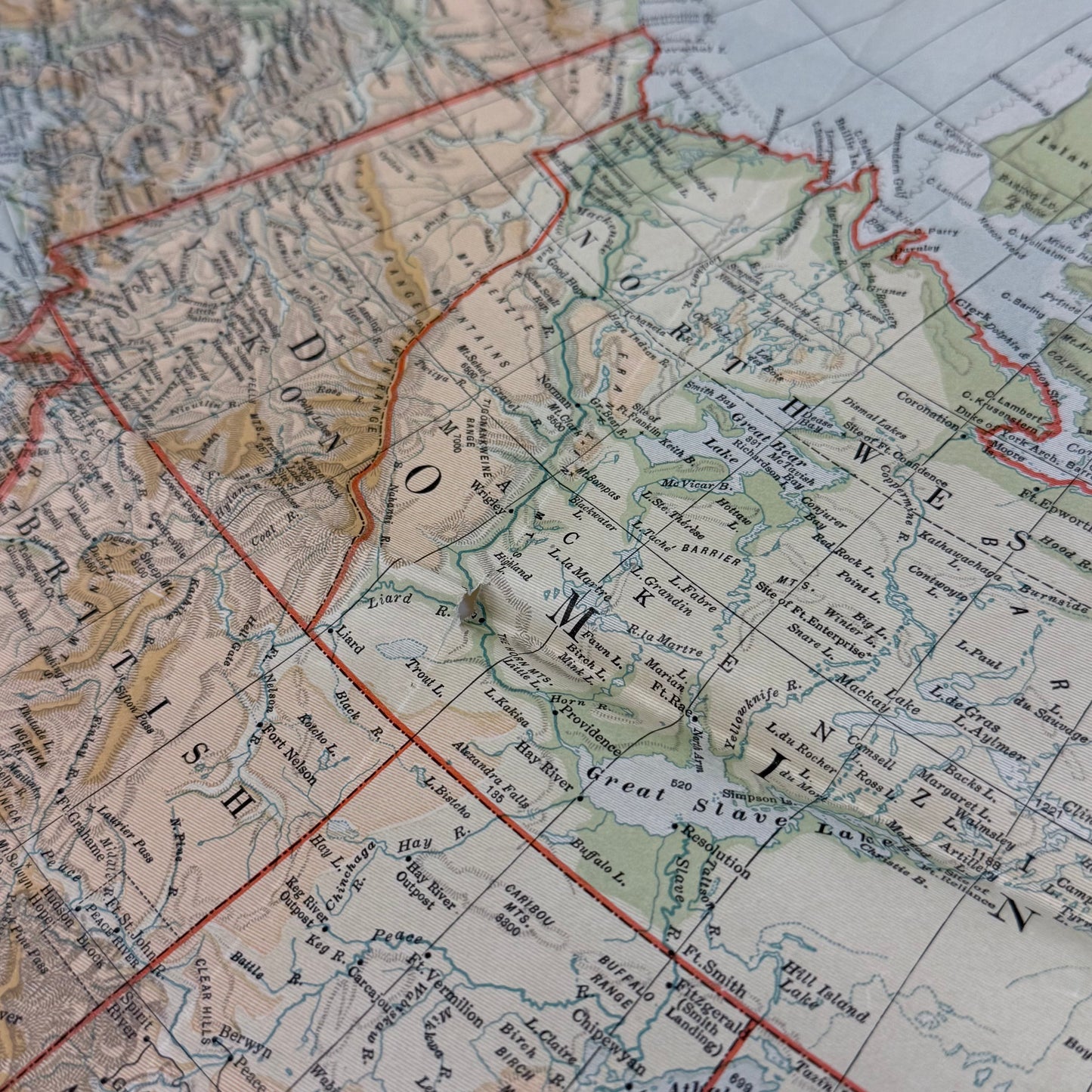 National Geographic North America Antique Folding Map 1924