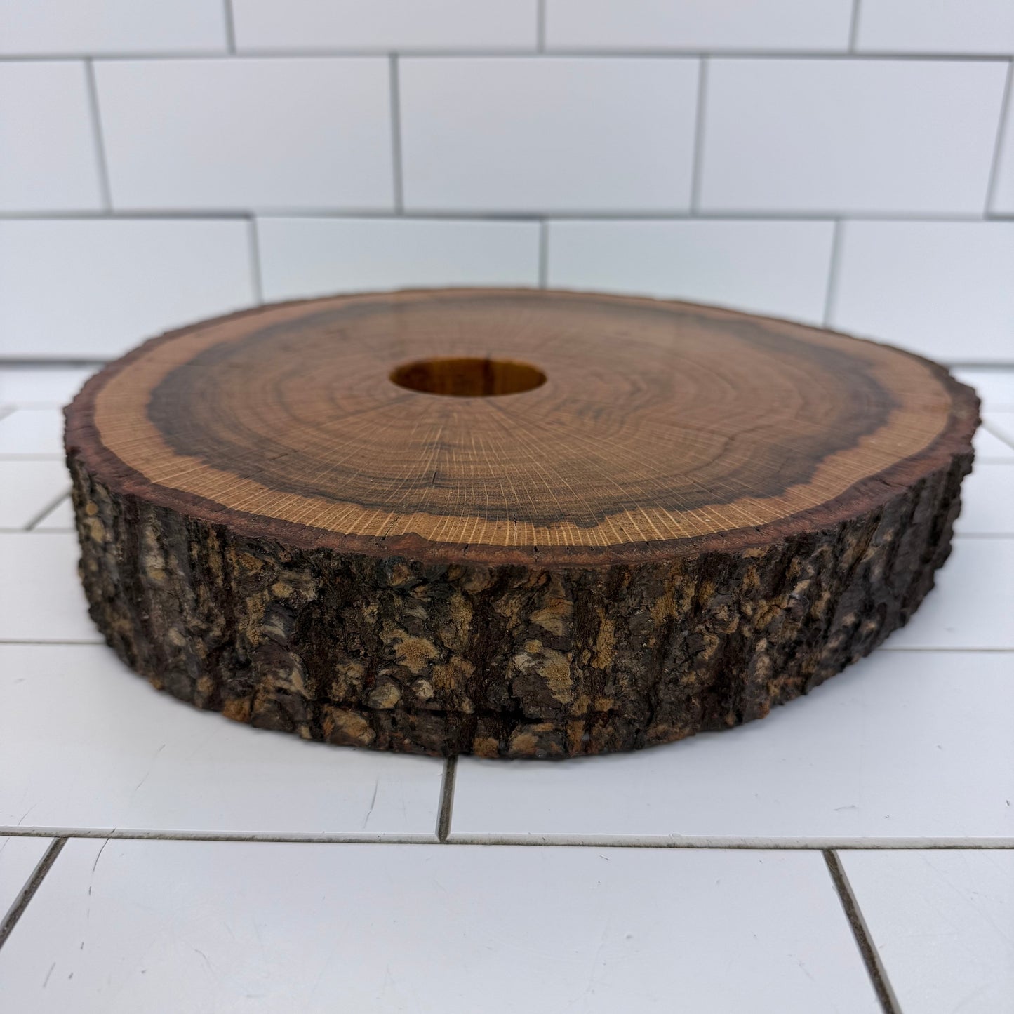 Live Edge Wood Slab Candle Holder Rustic Centerpiece
