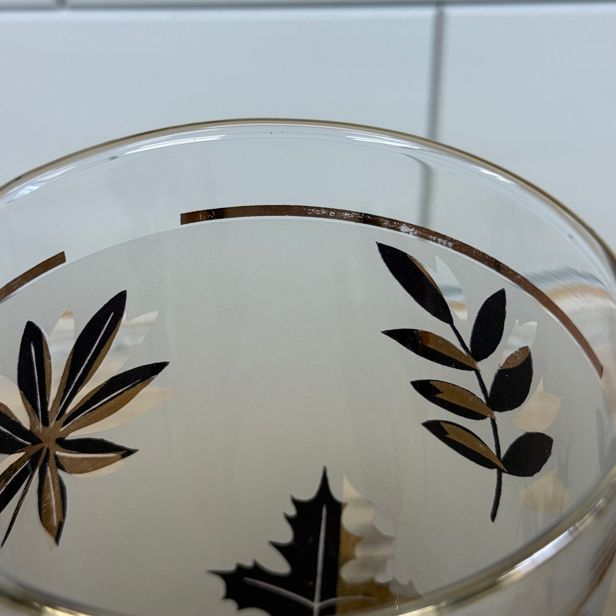 Libbey Golden Foliage Glassware Set of 9 Vintage