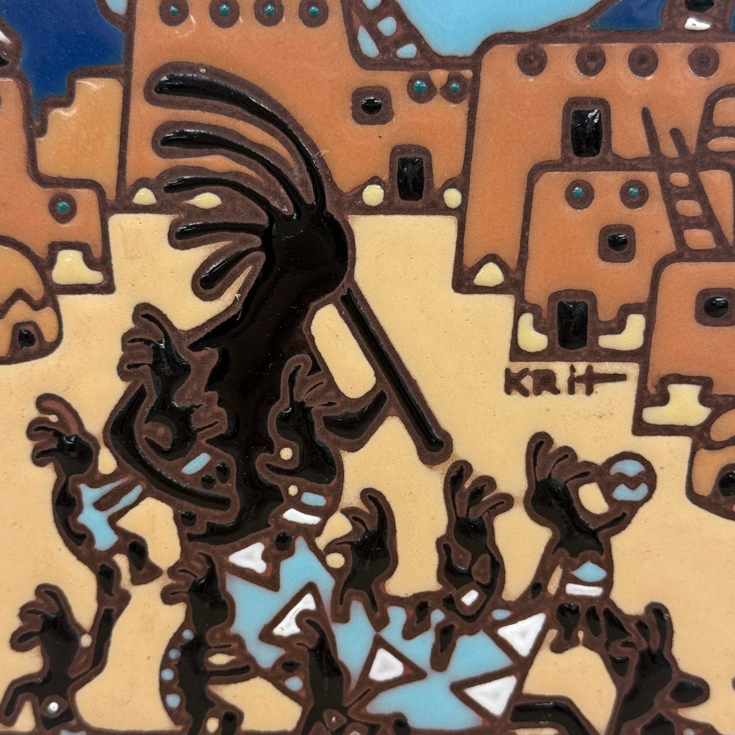 Earthtones Kokopelli Tile Trivet, Terracotta 1995