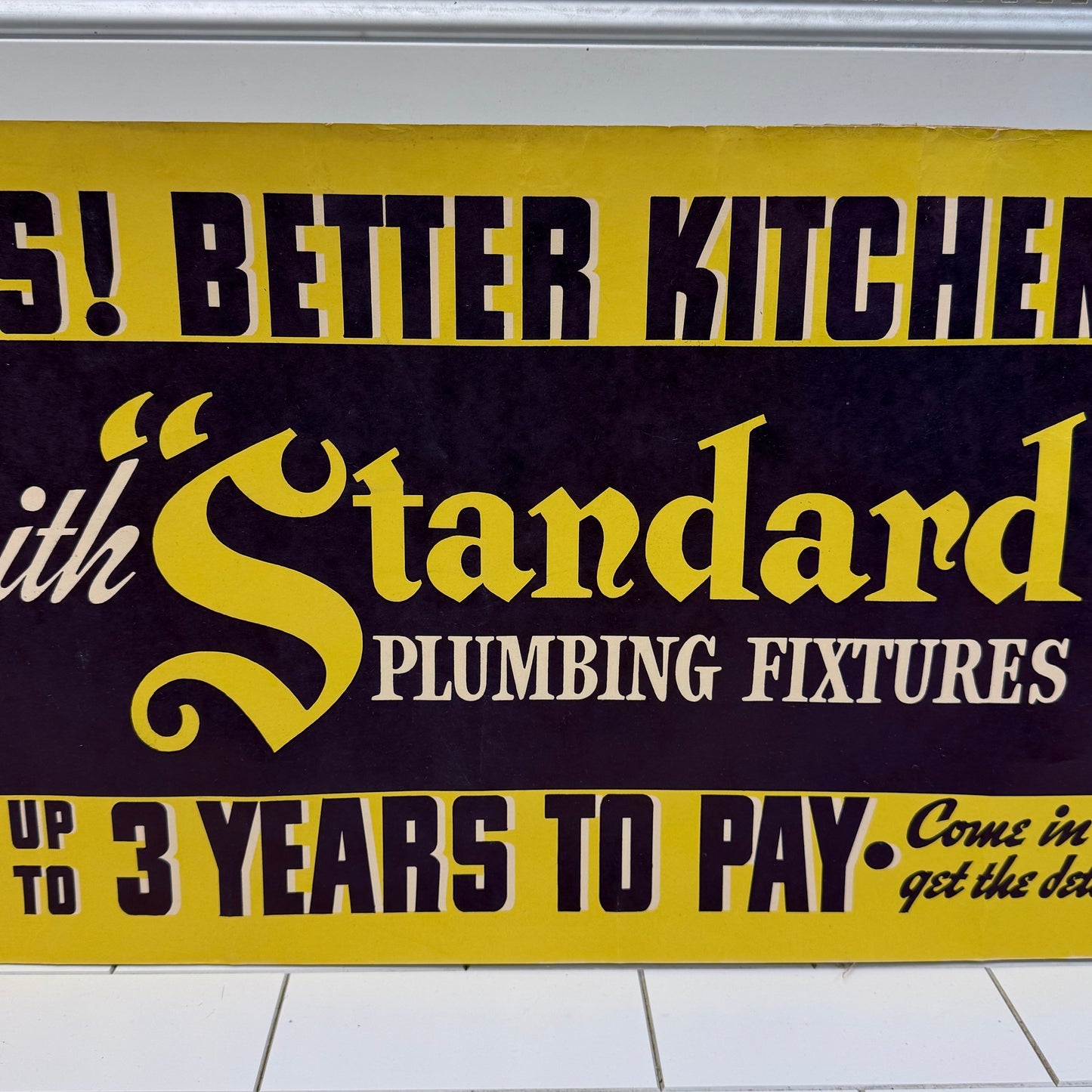 Standard Sanitary Plumbing Promo Sign WPA Era, 1937