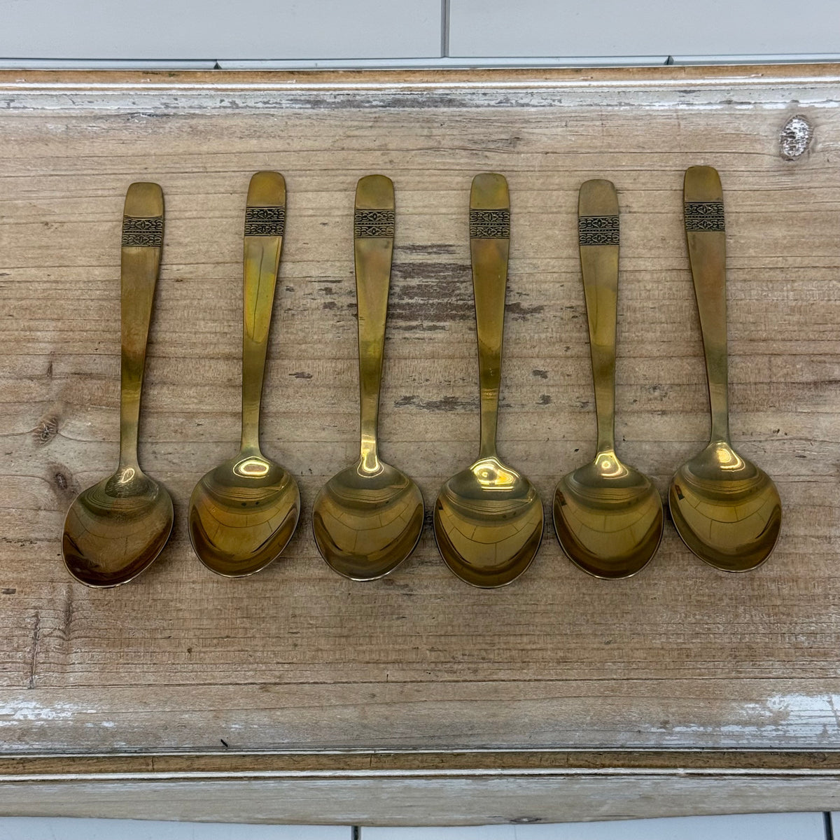 Fabulous Things Brass Teaspoons Set of 6 Boxed