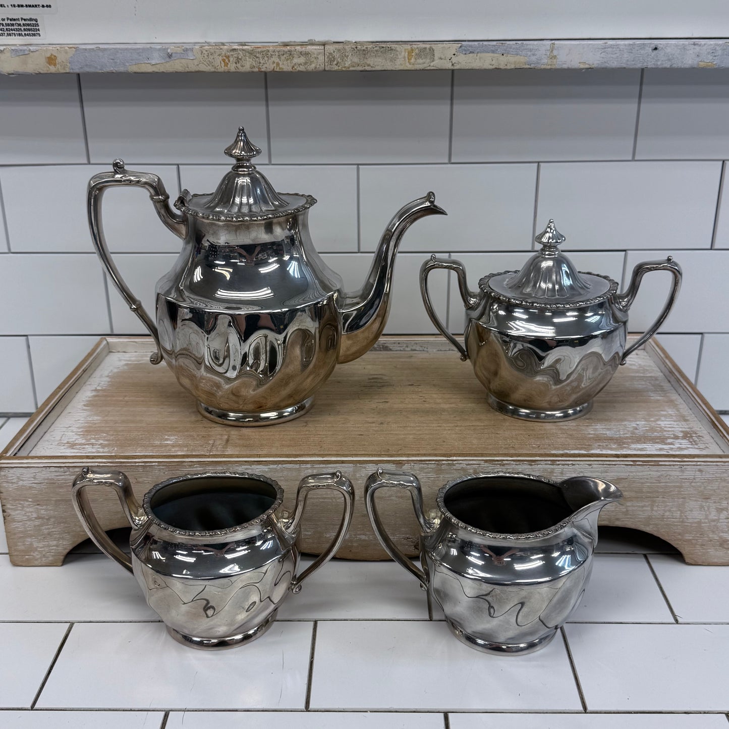 Pairpoint Quadruple Silverplate Tea Service Set #340 Circa 1910