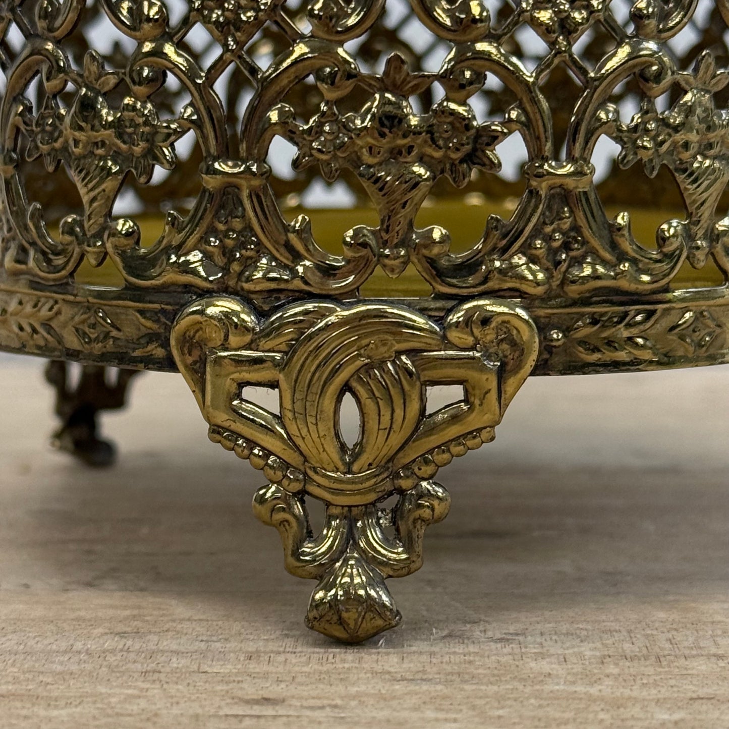 Hollywood Regency Filigree Rose Jewelry Casket Box