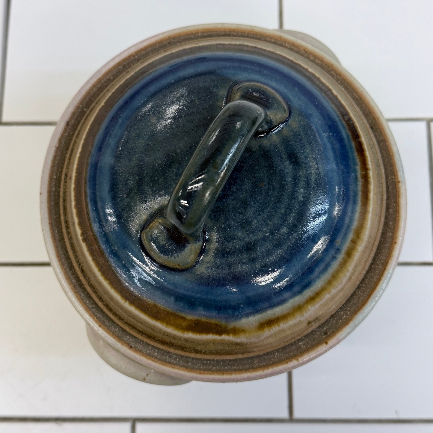 Holloman Pottery Drip Glaze Lidded Stoneware Jar