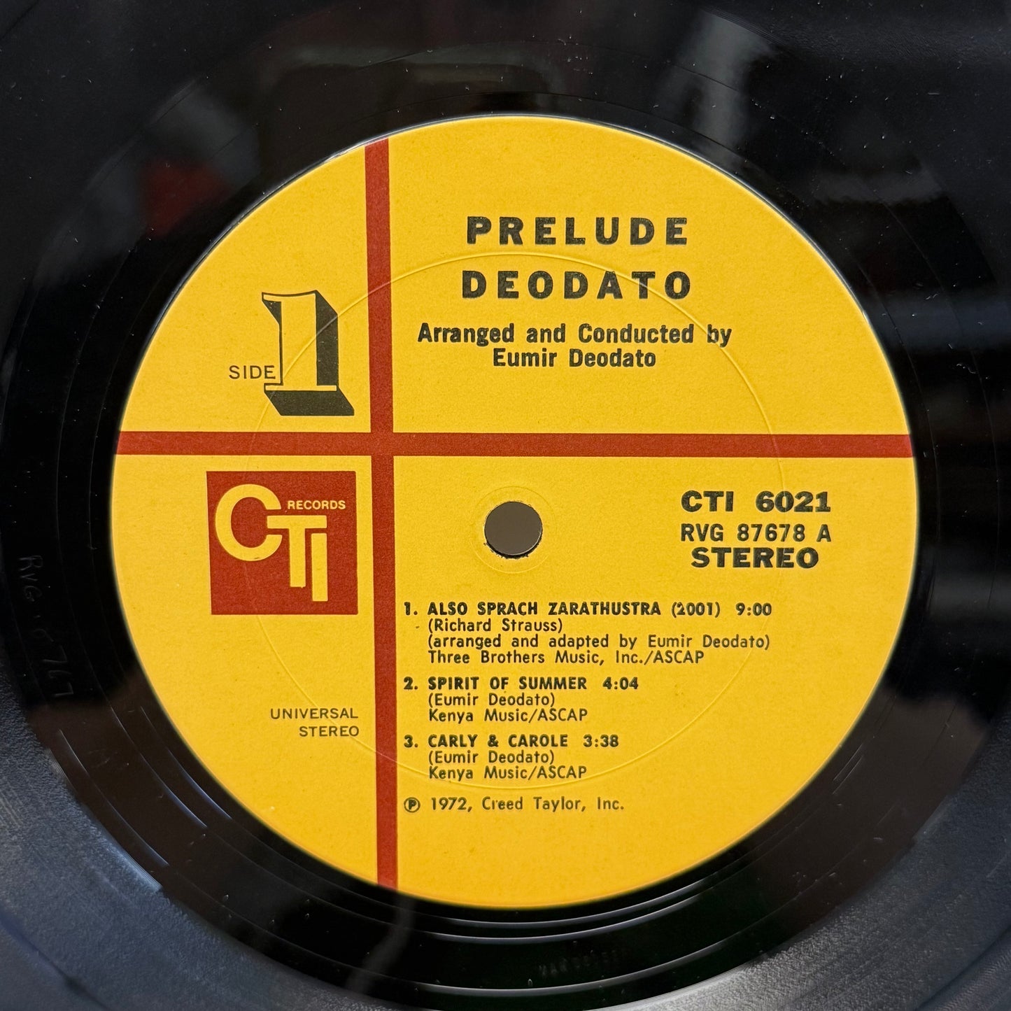 Deodato Prelude Vinyl Record 1972 #CTI6021