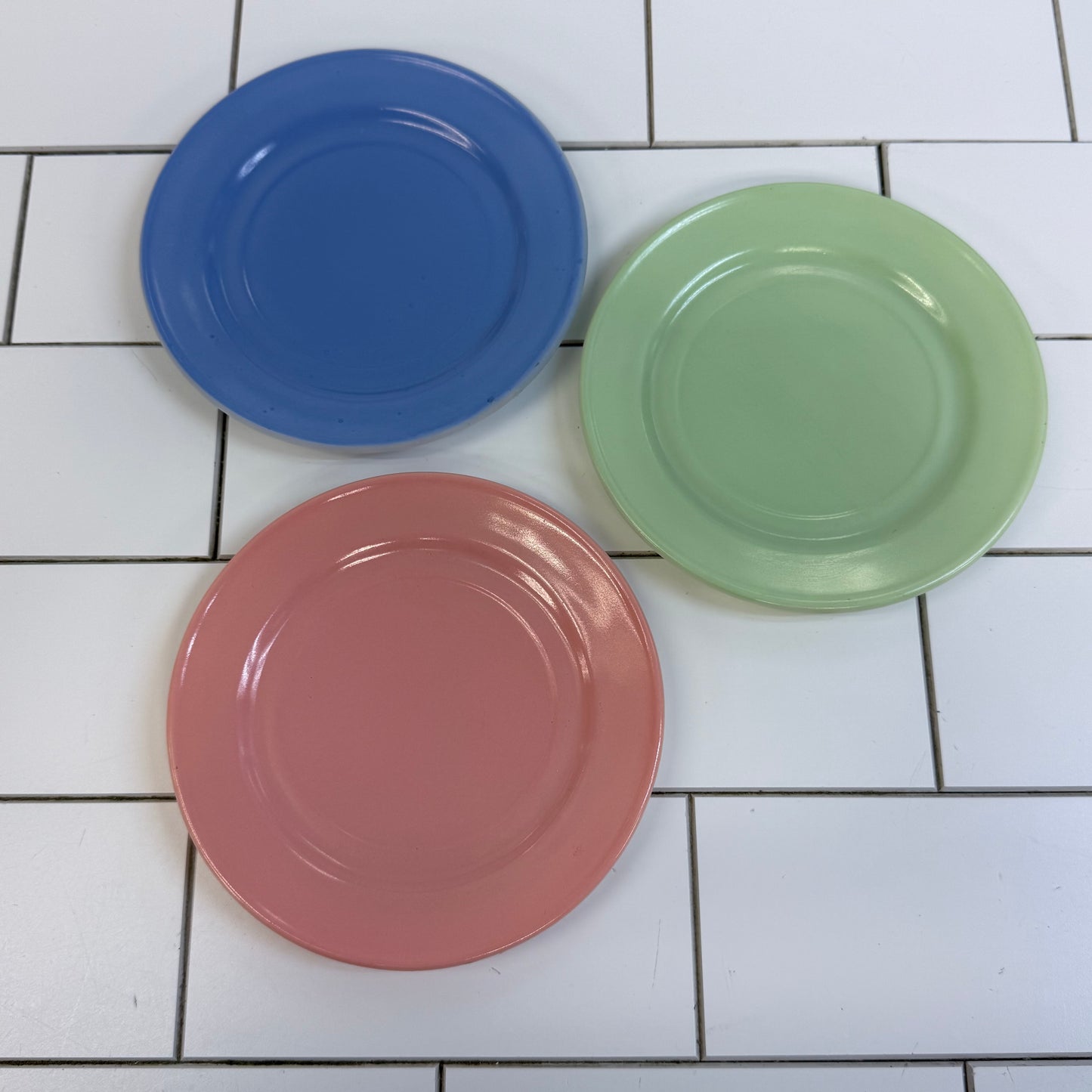 Hazel-Atlas Little Hostess Painted Milk Dish Set 8 Pieces