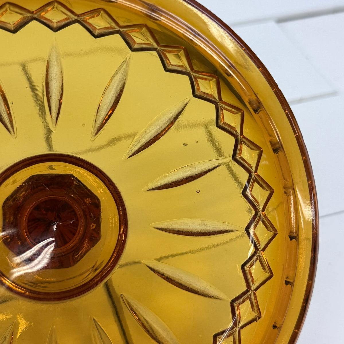Indiana Glass Princess Amber Covered Candy Dish 1960s