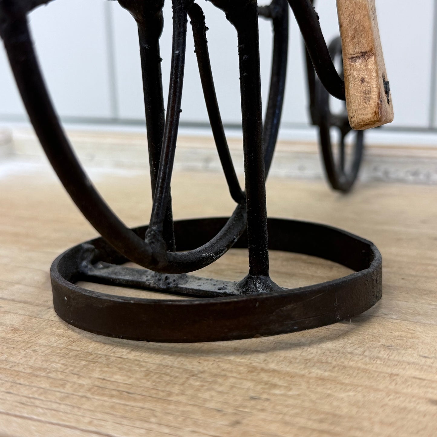 Primitive Rabbit on Penny Farthing Bicycle Folk Art Sculpture