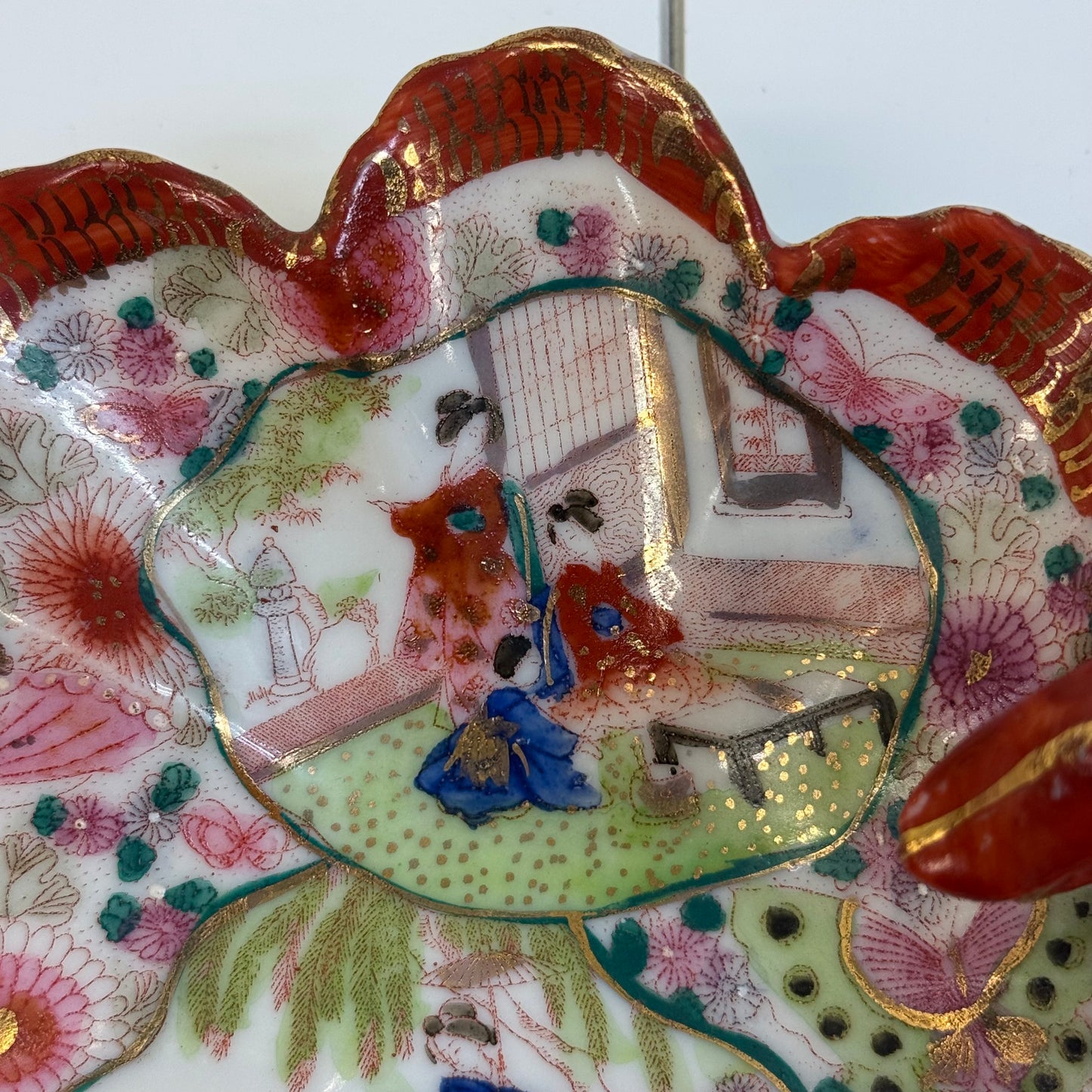 Japanese Geisha Porcelain Nappy Dishes Set of 2 1920s–30s