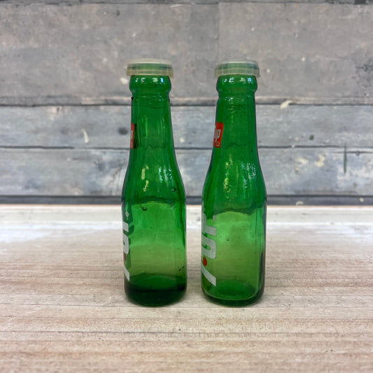 7-Up Glass Bottle Salt & Pepper Set