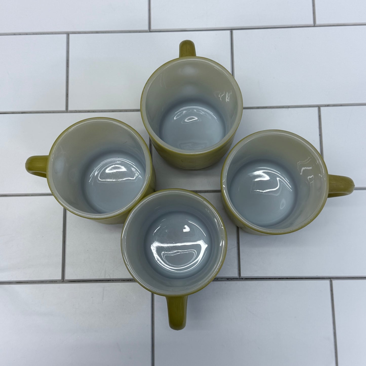 Fire King Mugs Stackable Glass, Set of 4