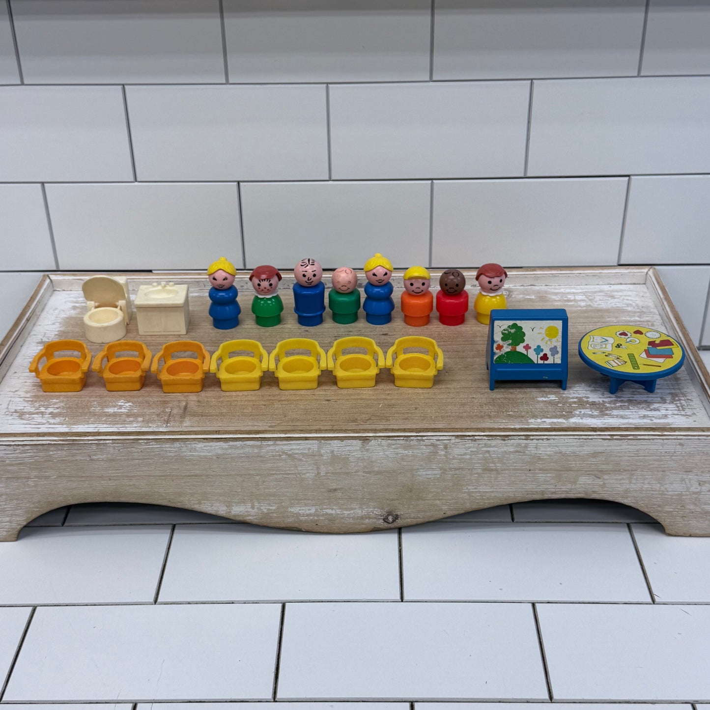 1978 Fisher Price Little People Nursery School Lot