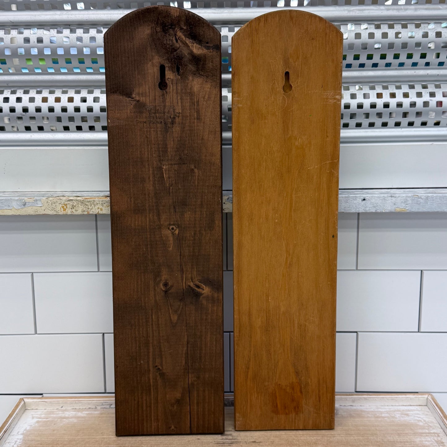 Vintage Nabisco Arm & Hammer Wood Thermometers Set of 2