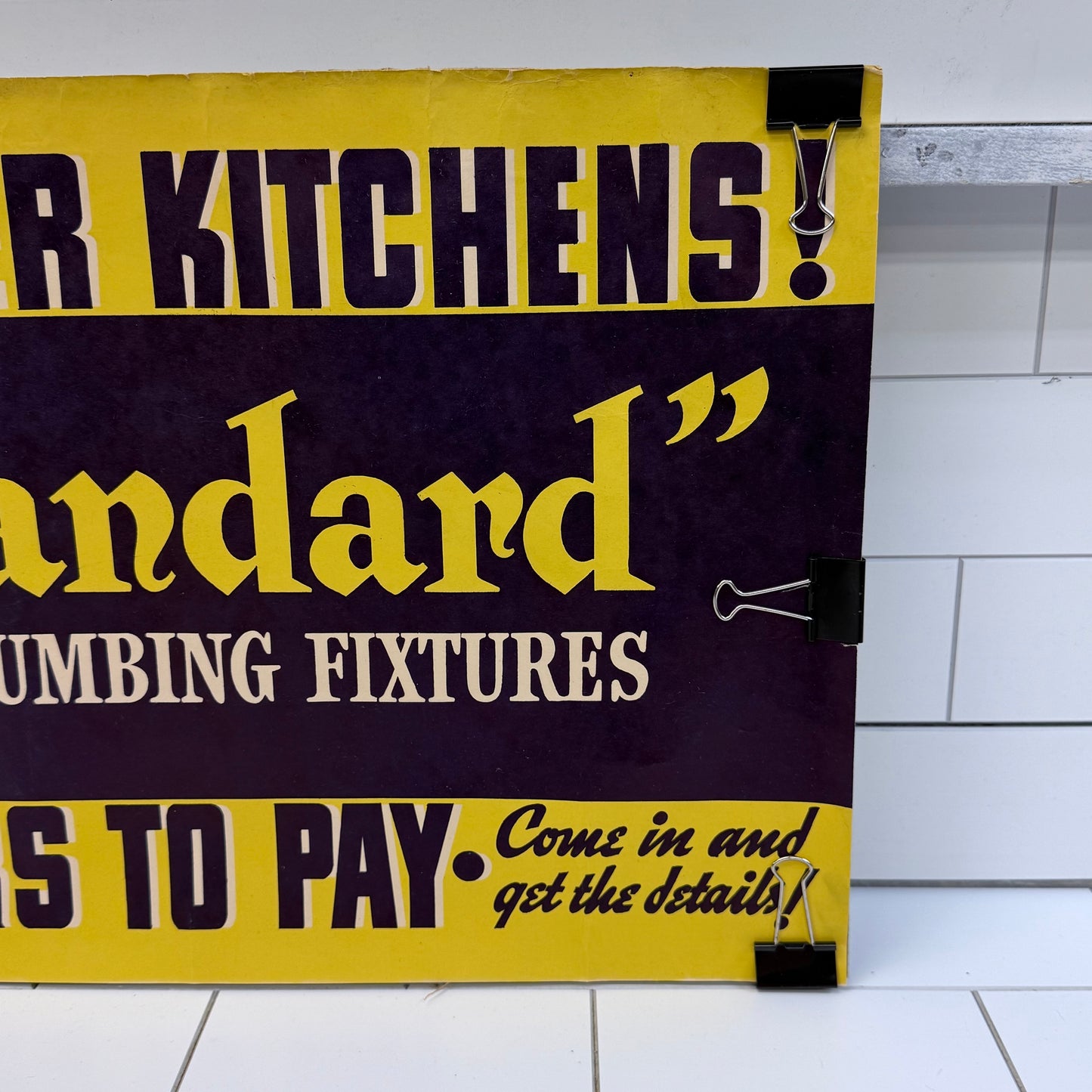 Standard Sanitary Plumbing Promo Sign WPA Era, 1937