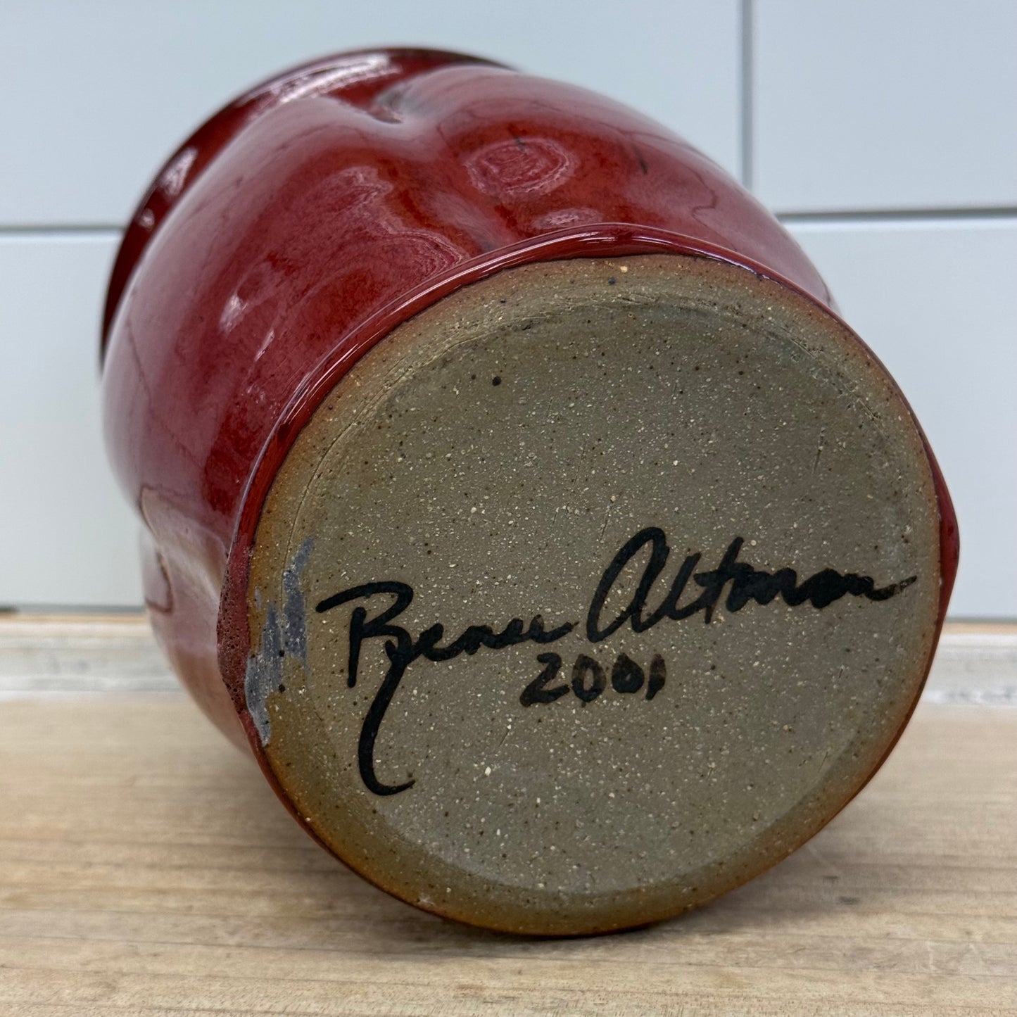 Renee Altman Signed 2001 Studio Pottery Vase Glazed