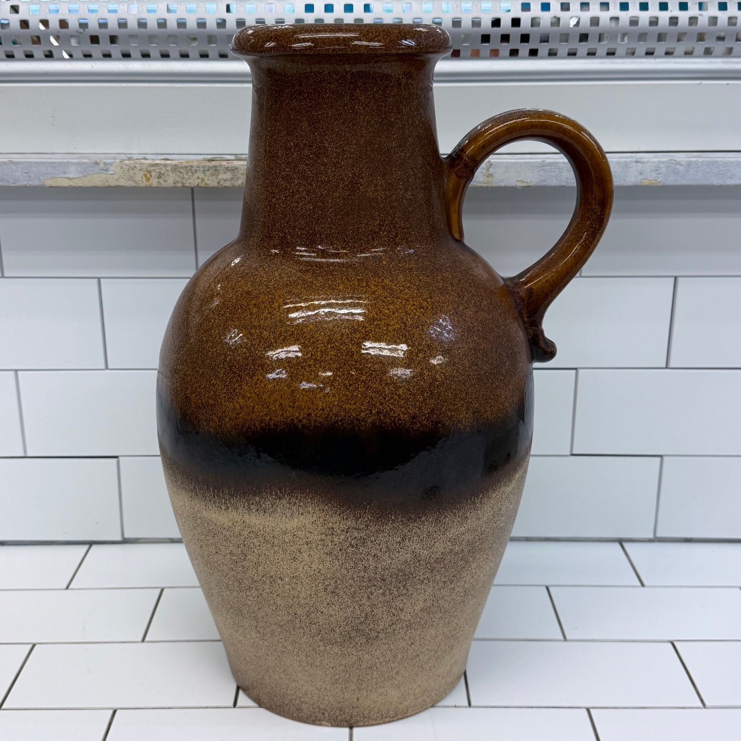 Scheurich West German Pottery Handled Jug Vase #491-42