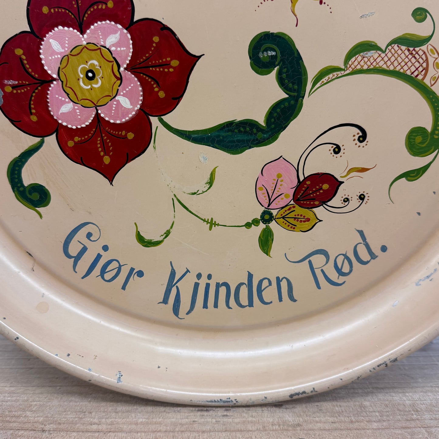 Rosemaling Tray Hand Painted Folk Art