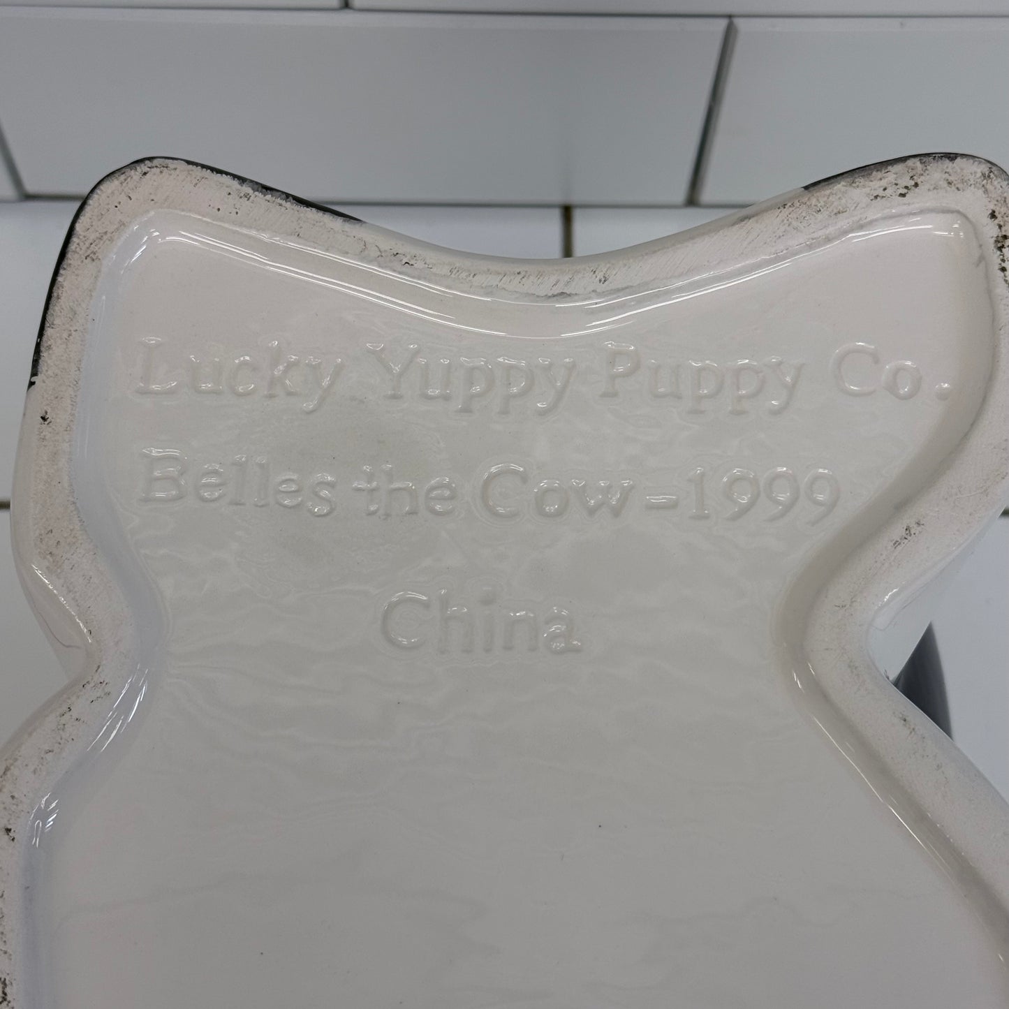Lucky Yuppy Puppy Belles the Cow Ceramic Cookie Jar 1999