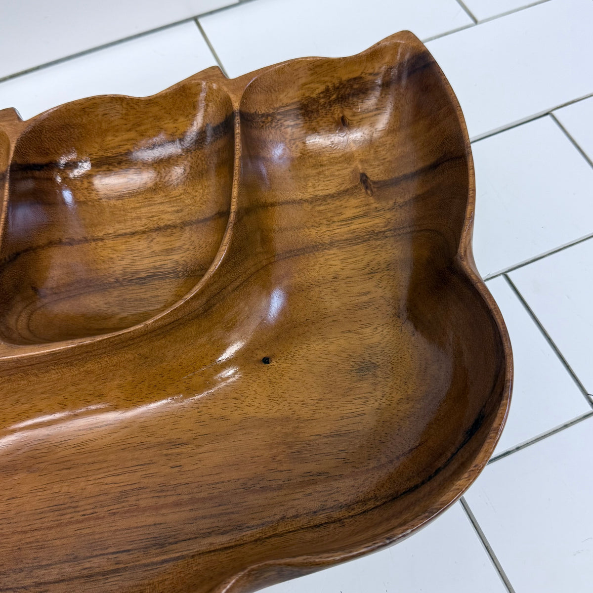 Monkey Pod Wood Divided Serving Tray