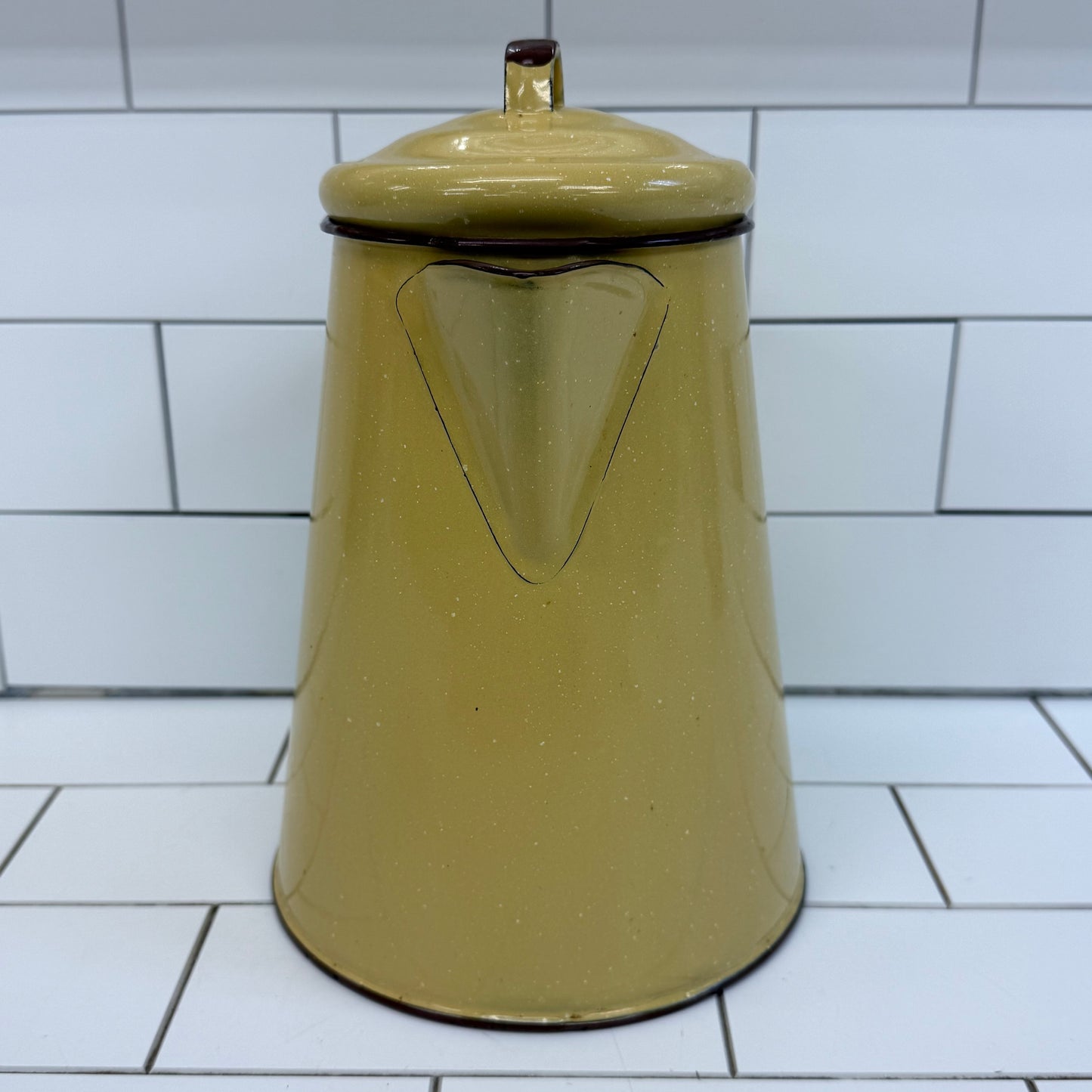 Vintage Speckled Enamelware Coffee Pot Farmhouse Kitchen Decor