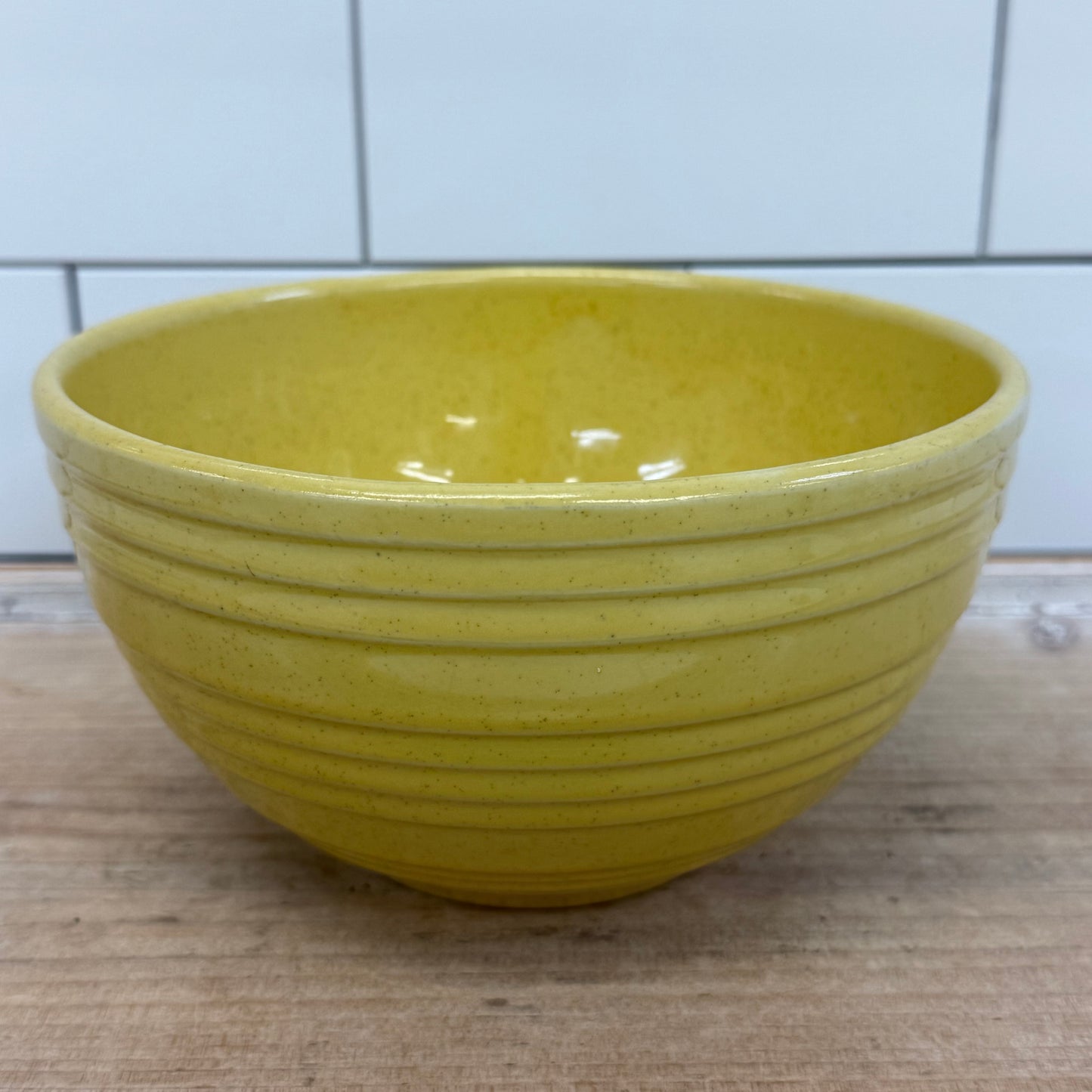 McCoy Yellow Ribbed Mixing Bowl USA 1960s