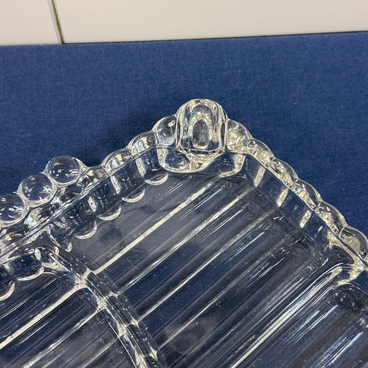 Hazel Atlas Ball & Rib Divided Snack Trays Set of 4