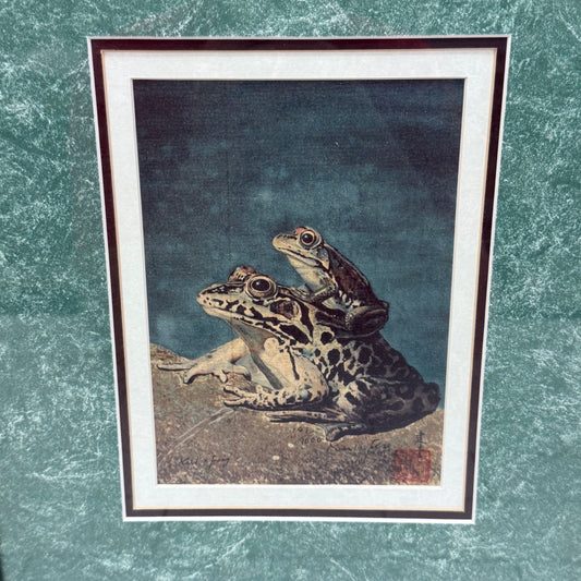 Karl Feng Art Print Leopard Frog , Framed Signed