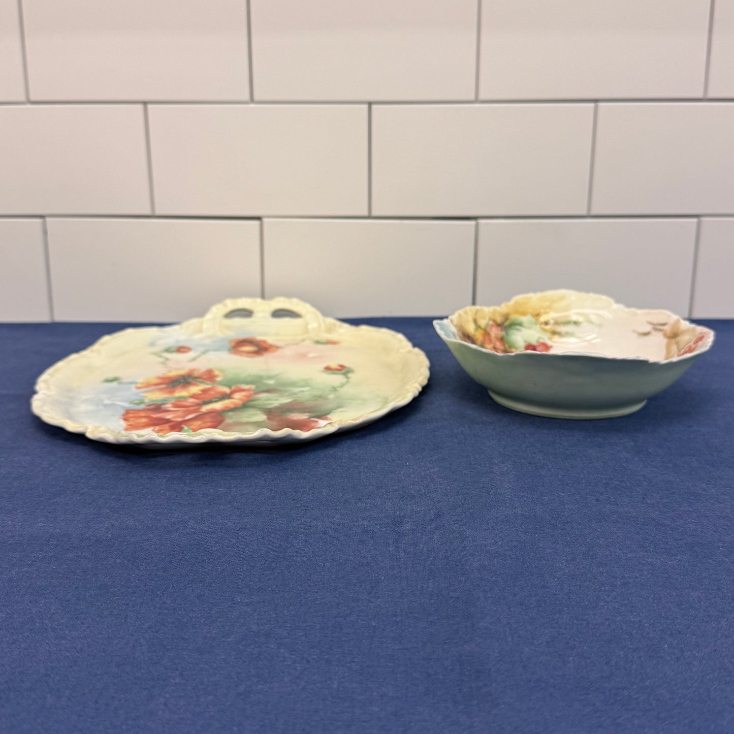 Haviland & Co Limoges Porcelain Serving Tray and Bowl Set