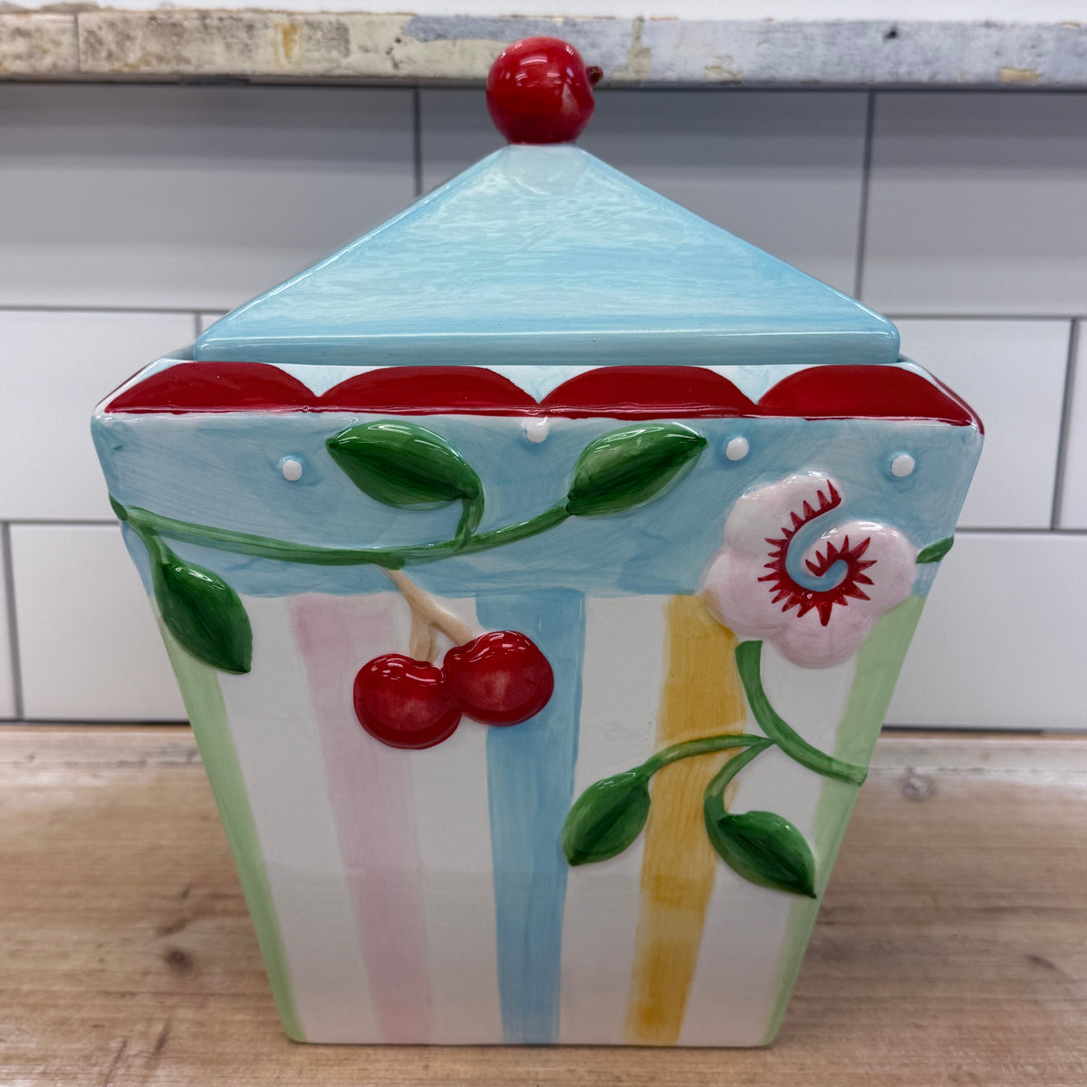 Mary Engelbreit Sakura Cherry Blossom Ceramic Canister