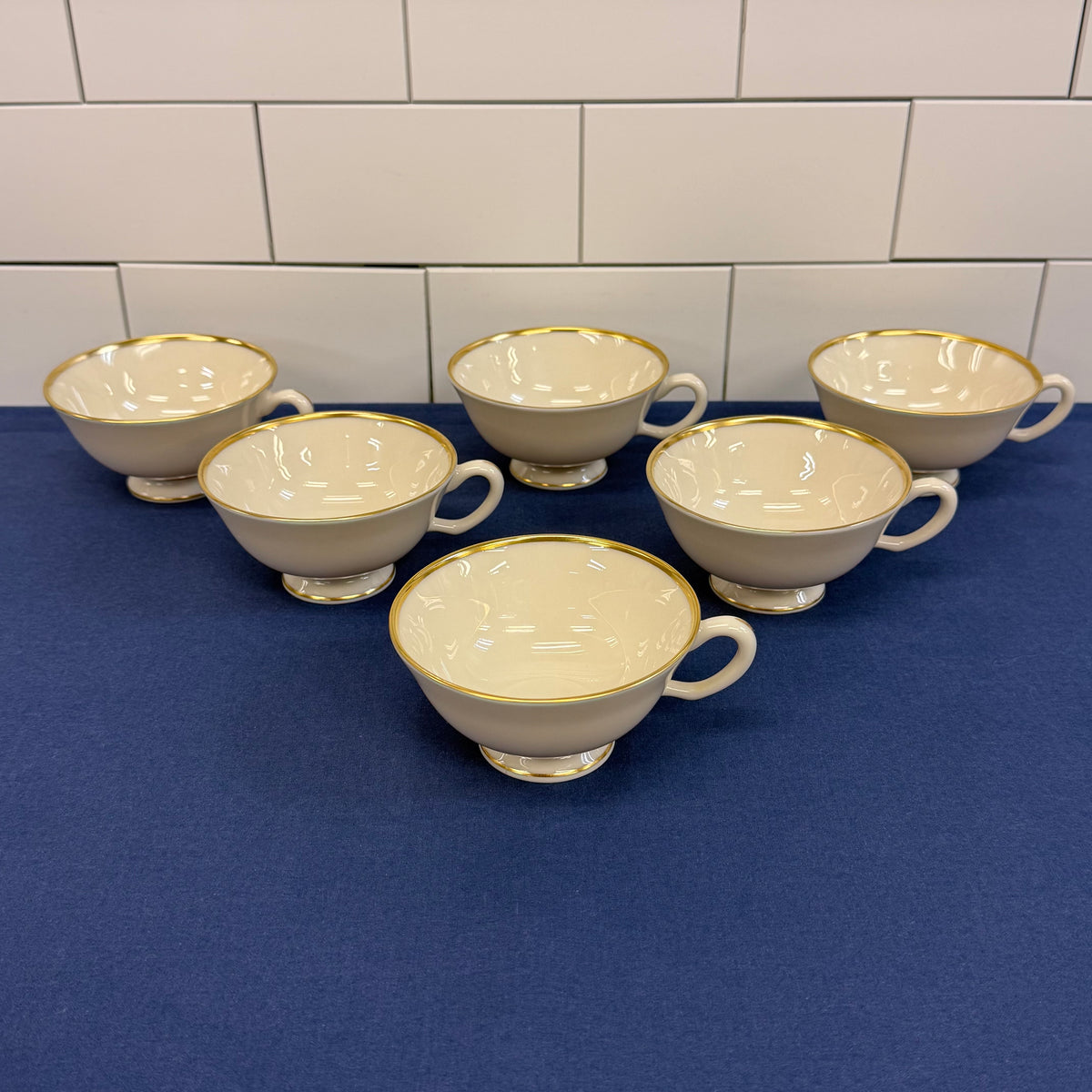 Lenox Mansfield Teacups & Saucers Set of 6 circa 1950