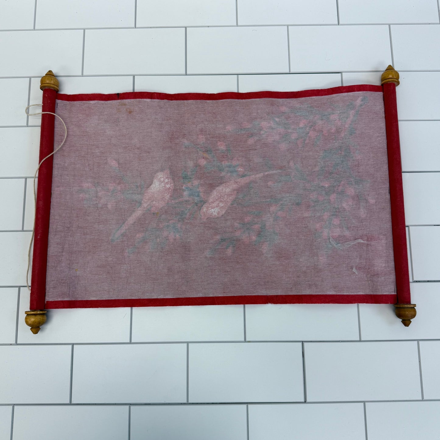 Bird Wall Scroll, Hand Painted
