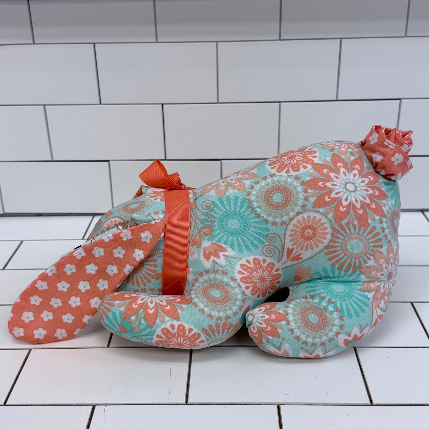 Handmade Floral Bunny Stuffed Animal by A Little Red Bird