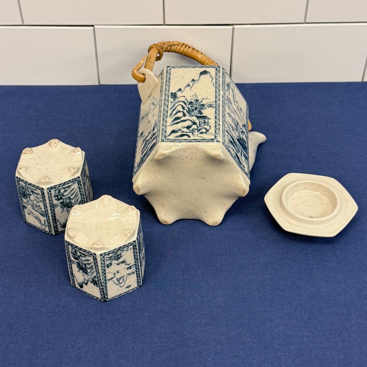 Blue White Landscape Porcelain Tea Set