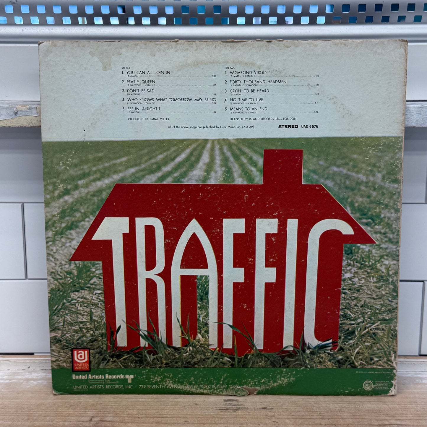 Traffic Self Titled Vinyl Record LP 1968 #UAS 6676